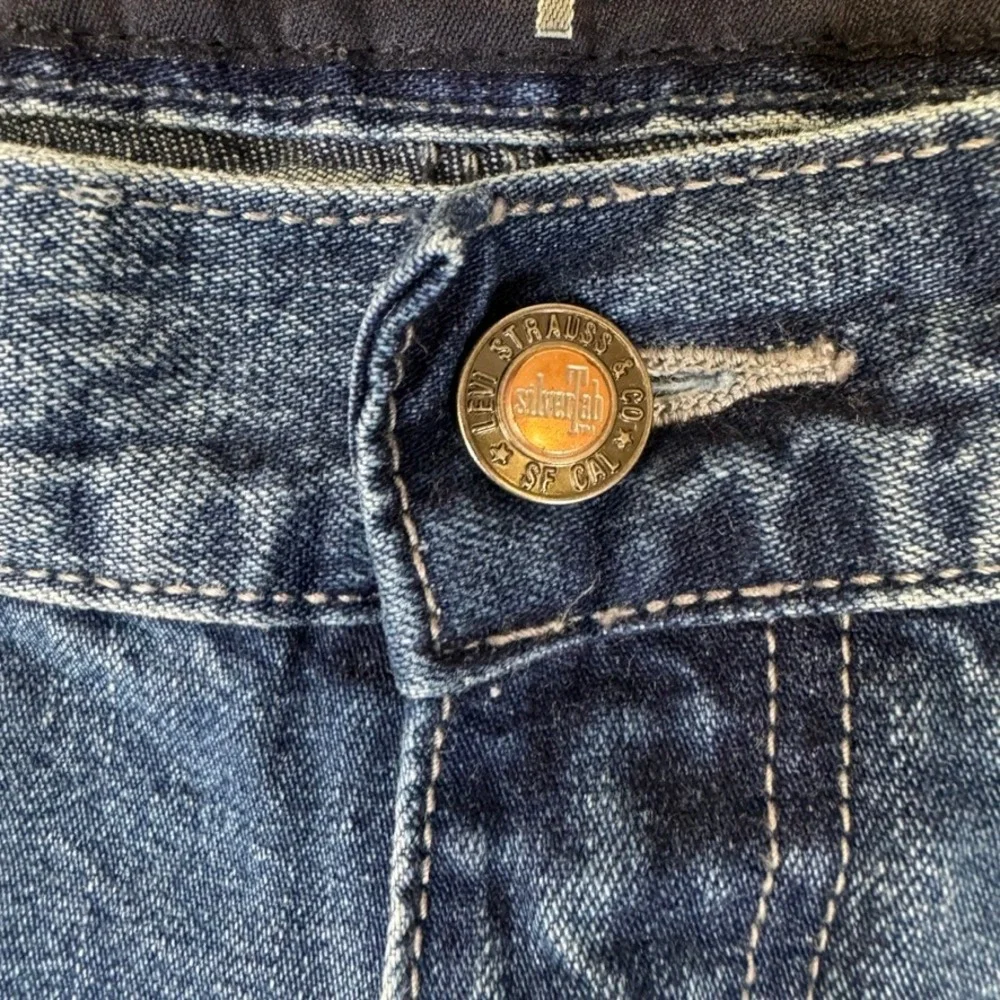 Levis SilverTab Carpenter Jeans Mens 33x32 Blue Denim Double Knee Loose Fit Work